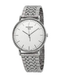Tissot T Classic Everytime Large White Dial Silver Steel Strap Watch for Men - T109.610.11.031.00