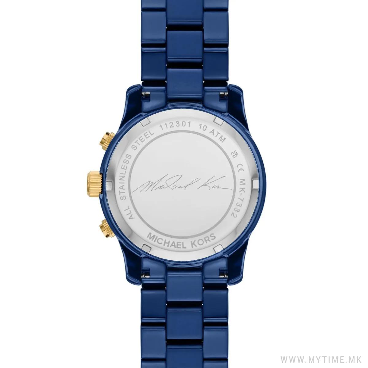 Michael Kors Runway Analog Blue Dial Blue Steel Strap Watch for Women - MK7332