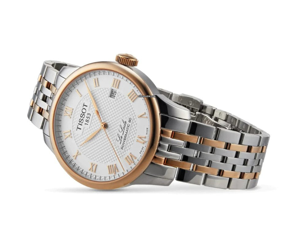 Tissot T Classic Le Locle Powermatic 80 Silver Dial Two Tone Steel Strap Watch For Men - T006.407.22.036.00