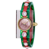 Gucci Vintage Web Pink Mother of Pearl Dial Two Tone Plastic Strap Watch For Women - YA143525