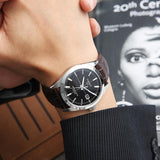 Tissot Gentleman Powermatic 80 Silicium Black Dial Brown Leather Strap Watch For Men - T127.407.16.051.01