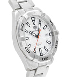 Tag Heuer Aquaracer Quartz White Dial Silver Steel Strap Watch for Men - WBD1111.BA0928