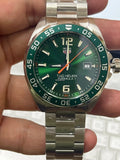 Tag Heuer Formula 1 Quartz Green Dial Silver Steel Strap Watch for Men - WAZ1017.BA0842