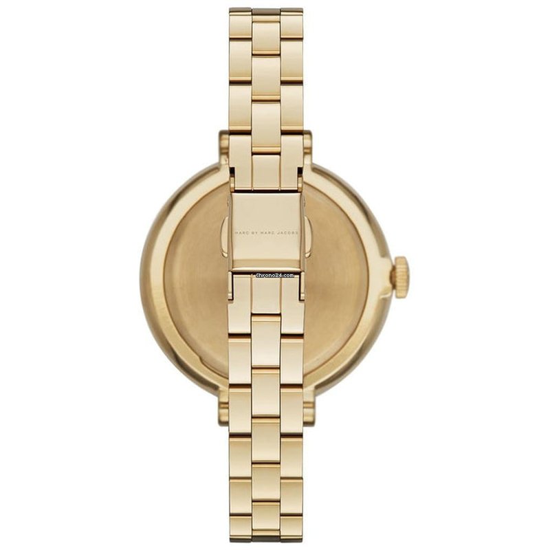 Marc Jacobs Sally Blue Dial Gold Steel Strap Watch for Women - MBM3366