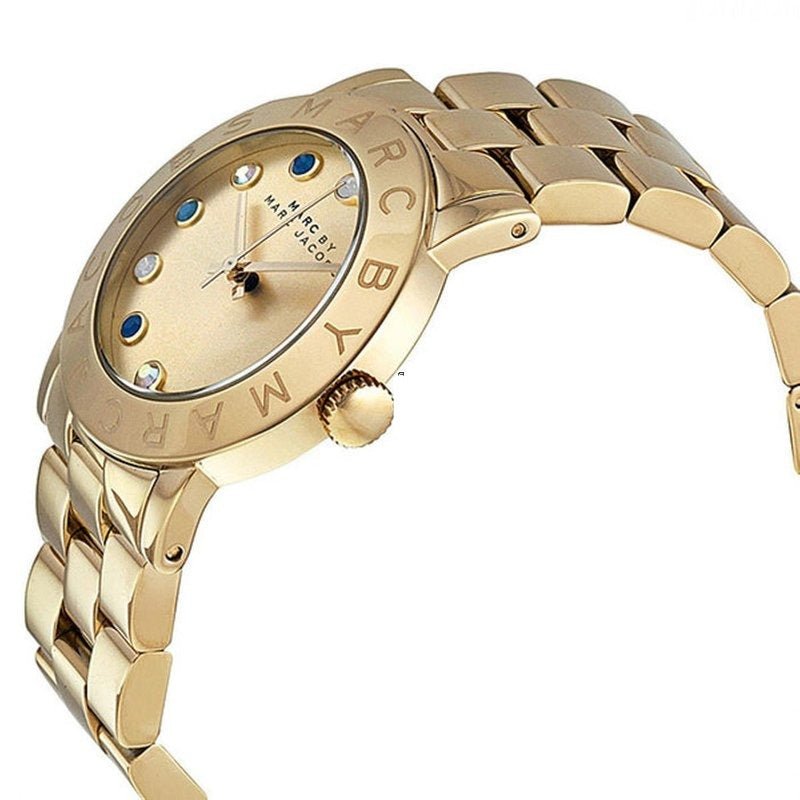 Marc Jacobs Amy Dexter Gold Dial Gold Steel Strap Watch for Women - MBM3215