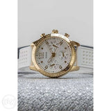 Guess Marina Multifunction White Dial White Rubber Strap Watch for Women - W1025L5