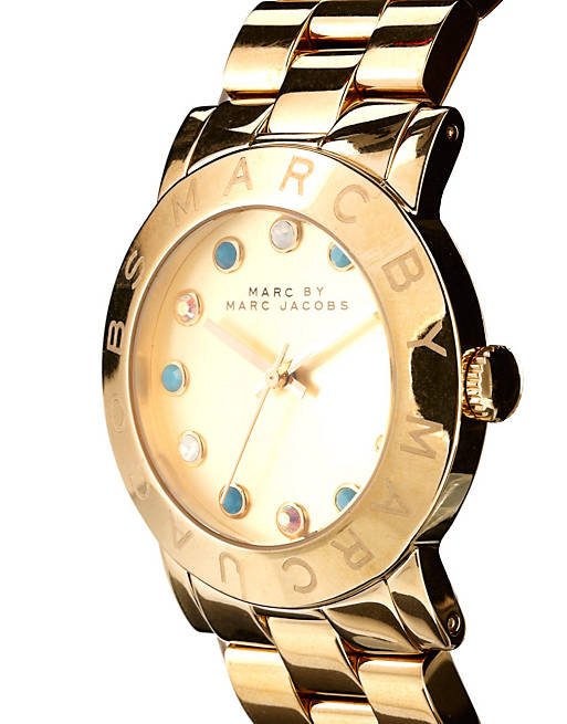 Marc Jacobs Amy Dexter Gold Dial Gold Steel Strap Watch for Women - MBM3215