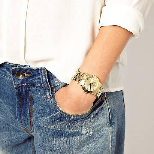 Marc Jacobs Amy Dexter Gold Dial Gold Steel Strap Watch for Women - MBM3215