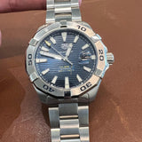 Tag Heuer Aquaracer Calibre 5 Automatic Blue Dial Silver Steel Strap Watch for Men - WAY2012.BA0927