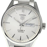 Tag Heuer Carrera Calibre 5 Automatic White Dial Silver Steel Strap Watch for Men - WAR201B.BA0723