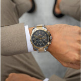 Tommy Hilfiger Decker Chronograph Black Dial Two Tone Steel Strap Watch for Men - 1791559