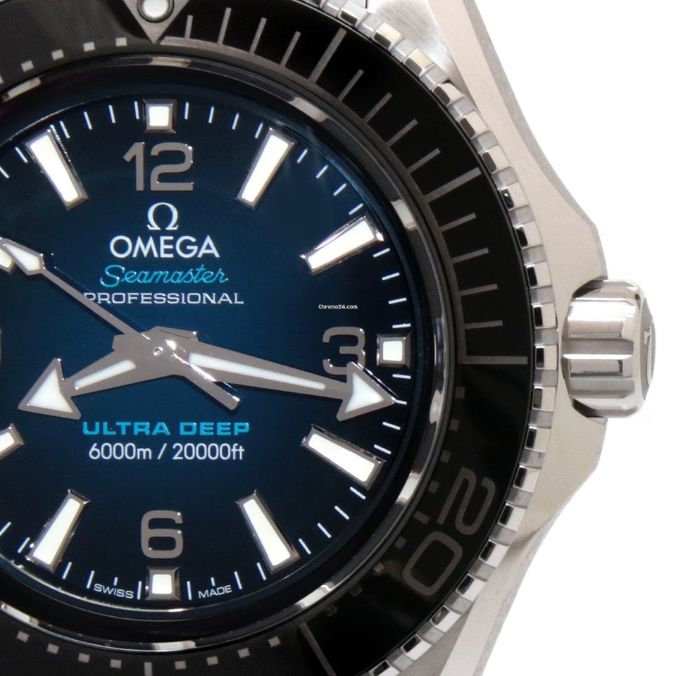 Omega Seamaster Planet Ocean 6000M Co Axial Master Chronometer Blue Dial Silver Steel Strap Watch for Men - 21530462103001