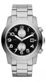 Marc Jacobs Larry Chronograph Black Dial Silver Steel Strap Watch for Men - MBM5050