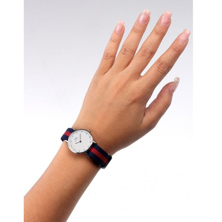 Daniel Wellington Classy Oxford White Dial Two Tone Nylon Strap Watch For Women - DW00100072