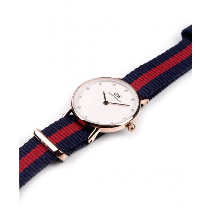 Daniel Wellington Classy Oxford White Dial Two Tone Nylon Strap Watch For Women - DW00100064