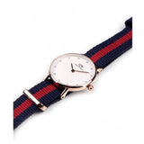 Daniel Wellington Classy Oxford White Dial Two Tone Nylon Strap Watch For Women - DW00100064