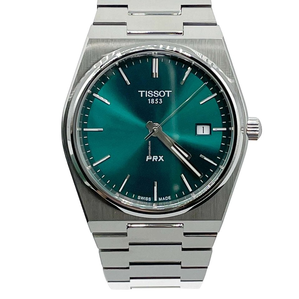 Tissot PRX Green Dial Silver Steel Strap Watch for Men - T137.410.33.091.00