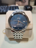 Omega De Ville Prestige Co-Axial Orbis Blue Dial Silver Steel Strap Watch for Men - 424.10.40.20.03.001