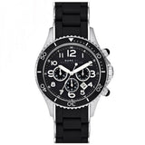 Marc Jacobs Rock Chronograph Black Dial Black Silicone Strap Watch for Women - MBM2551