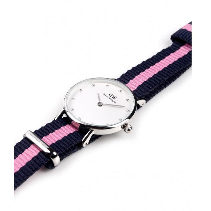 Daniel Wellington Classy Winchester White Dial Two Tone NATO Strap Watch For Women - DW00100073