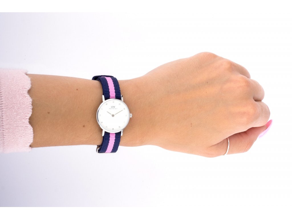 Daniel Wellington Classy Winchester White Dial Two Tone NATO Strap Watch For Women - DW00100073