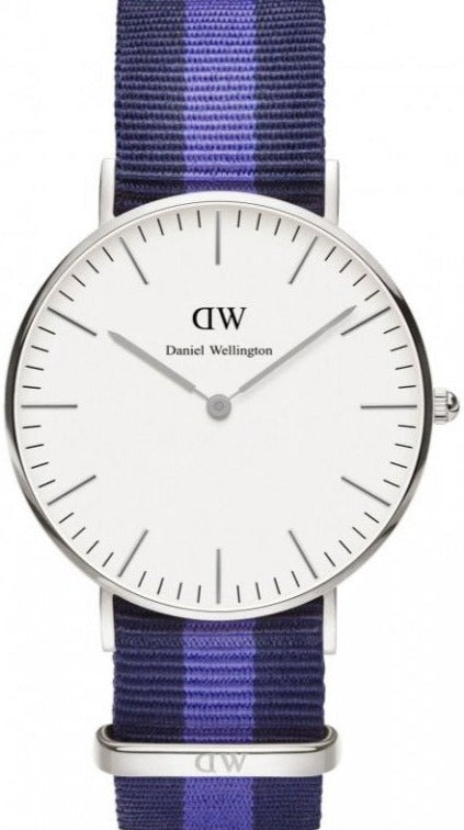 Daniel Wellington Classic Swansea White Dial Two Tone NATO Strap Watch For Women - DW00100048
