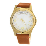 Marc Jacobs Baby Dave White Dial Brown Leather Strap Watch for Women - MBM1261