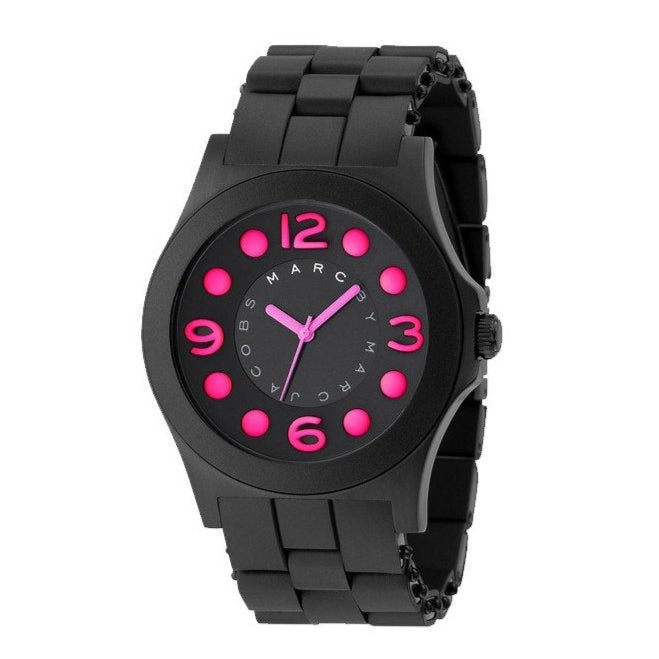 Marc Jacobs Pelly Black Dial Black Silicone Strap Watch for Women - MBM2529