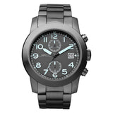 Marc Jacobs Larry Chronograph Black Dial Gunmetal Grey Steel Strap Watch for Men - MBM5031