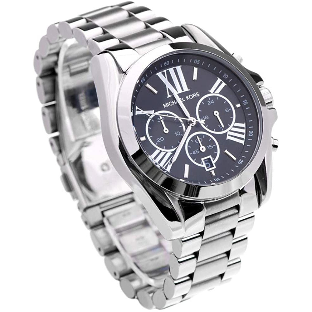 Michael Kors Bradshaw Black Dial Silver Steel Strap Watch for Men - MK5705