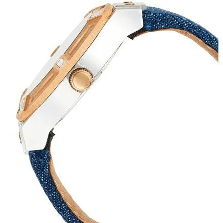 Guess Jet Setter Analog Blue Dial Blue Denim Strap Watch For Women - W0289L1