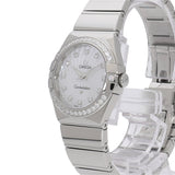 Omega Constellation Quartz Diamonds Silver Dial Silver Steel Strap Watch for Women - 123.15.27.60.55.004