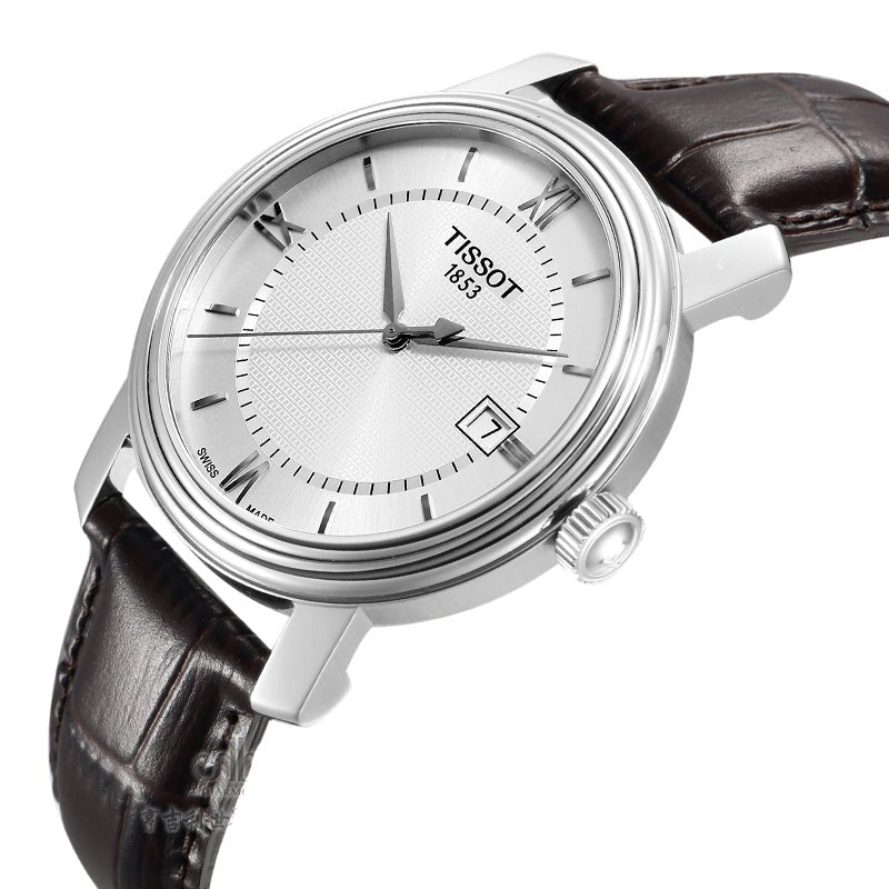 Tissot T Classic Bridgeport Silver Dial Brown Leather Strap Watch For Men - T097.410.16.038.00