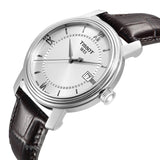 Tissot T Classic Bridgeport Silver Dial Brown Leather Strap Watch For Men - T097.410.16.038.00