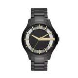 Armani Exchange Hampton Chronograph Black Dial Black Steel Strap Watch For Men - AX2192