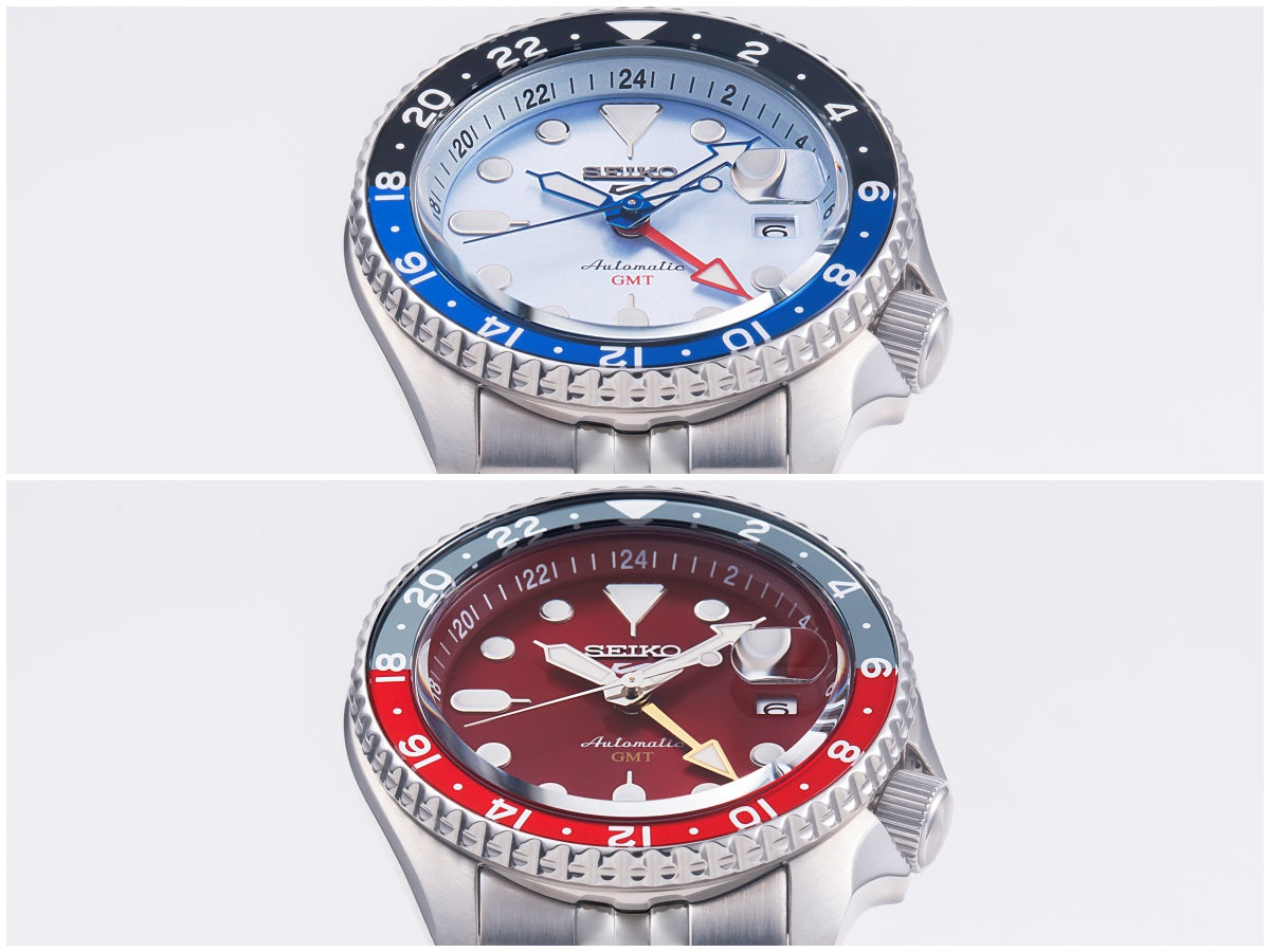 Seiko 5 Sports Automatic GMT SKX Sports Style Asia Exclusive Limited Edition Ice Blue Dial Silver Steel Strap Watch For Men - SSK029K1