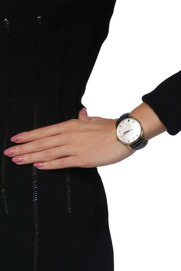 Gucci G-Timeless Mother of Pearl Dial Black Leather Strap Watch For Women - YA126589