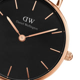 Daniel Wellington Classic Petite St Mawes Black Dial Brown Leather Strap Watch For Women - DW00100225