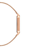 Daniel Wellington Quadro Pressed Melrose White Dial Rose Gold Mesh Strap Watch For Women - DW00100465