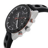 Tissot PRS 516 Chronograph Black Dial Black Leather Strap Watch For Men - T100.417.16.051.00