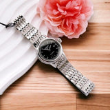 Tissot Carson Automatic Black Dial Silver Steel Strap Watch For Women - T085.207.11.051.00