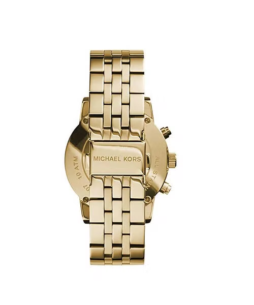 Michael Kors Ritz Chronograph Gold Dial Gold Steel Strap Watch for Women - MK5676