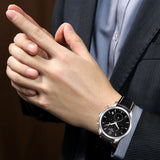 Tissot T Classic Tradition Chronograph Black Dial Black Leather Strap Watch For Men - T063.617.16.057.00