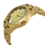 Marc Jacobs Henry Transparent Gold Dial Gold Steel Strap Watch for Women - MBM3206