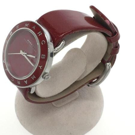 Marc Jacobs Amy Red Dial Burgundy Leather Strap Watch for Women - MBM1162