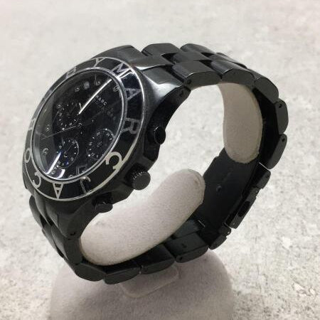 Marc Jacobs Blade Chronograph Black Dial Black Steel Strap Watch for Women - MBM3083