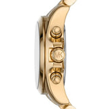 Michael Kors Bradshaw Chronograph Black Dial Gold Steel Strap Watch For Women - MK6959