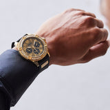 Guess Frontier Crystals Black Dial Black Silicone Strap Watch For Men - W1132G1