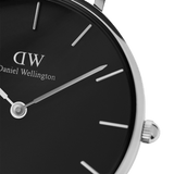Daniel Wellington Petite Ashfield Black Dial Black Mesh Strap Watch For Women - DW00100308
