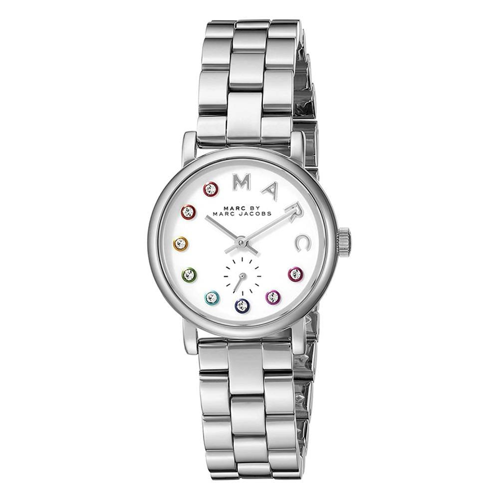 Marc Jacobs Baker Dexter White Dial Silver Steel Strap Watch for Women - MBM3423